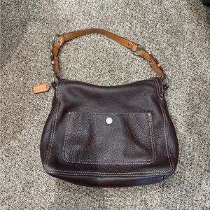 Coach Dark Brown Leather Shoulder Bag